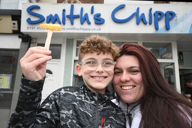 Georgia Mason from Shiney Row and her son Tyler, age 10 took a trip to Ocean Road for their Good Friday treat.