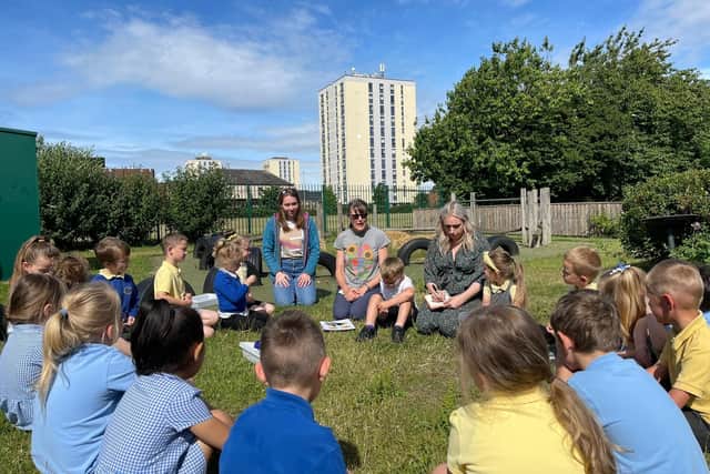 Green Transformation Day came after a year of hard work at Dunn Street. It included outdoor lessons in the better weather.