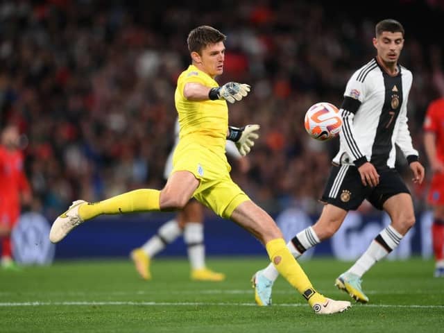 Newcastle United goalkeeper Nick Pope in action for England against Germany (Photo by Shaun Botterill/Getty Images)