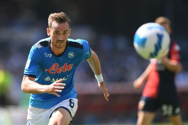 Fabian Ruiz of SSC Napoli  during the Serie A match between SSC Napoli and Genoa CFC at Stadio Diego Armando Maradona on May 15, 2022 in Naples, Italy. (Photo by Francesco Pecoraro/Getty Images)