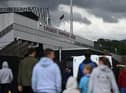 Fans arrive at Turf Moor this afternoon.