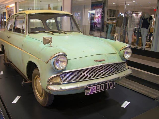 This plate adorned the luckless flying Ford Anglia 105E Deluxe which made a brief but memorable appearance in the second Harry Potter film
