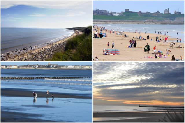 (clockwise from top left) Druridge Bay, South Shields, Seaburn and Seaton Carew