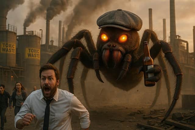 What a way to go! Mauled by a mutant Northern tarantula courtesy of misplaced parcel. (image created by AI)
