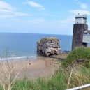 Clifftop view of The Grotto at Marsden, South Tyneside.