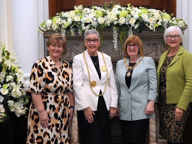 The Mayor of South Tyneside Cllr Pat Hay and Mayoress Mrs Jean Copp, Leader Cllr Tracey Dixon and Deputy Leader Cllr Joan Atkinson.