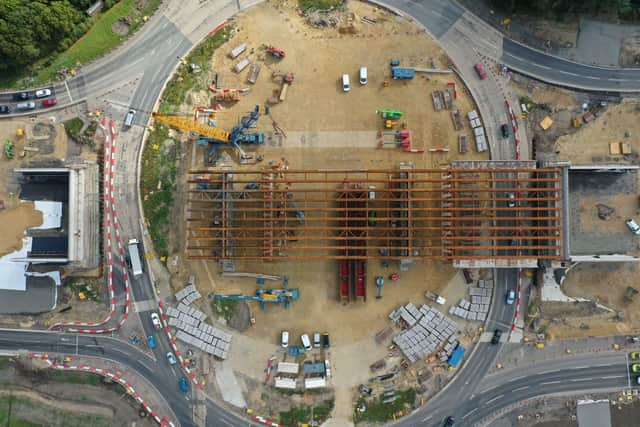 A photo shared Highways England of the work done so far on the flyover.