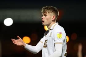 Lewis Cass of Port Vale in action during the Sky Bet League Two match between Port Vale and Hartlepool United at Vale Park on November 27, 2021 in Burslem, England. (Photo by Morgan Harlow/Getty Images)
