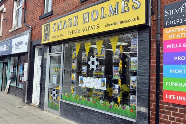 Shops, businesses and homes have been decked out in the club's colours