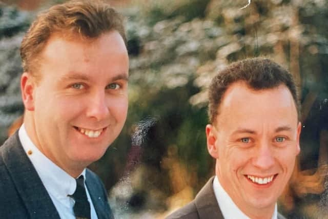 Gary Elliott (left), with brother Michael Elliott in their younger days.