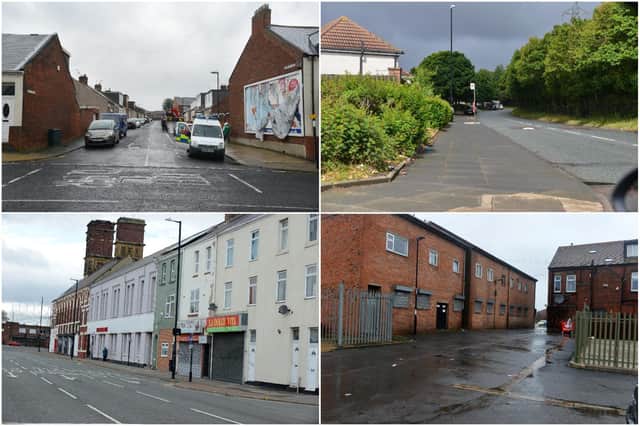 Some of the places where most crime has been reported across north Sunderland, Whitburn and Boldon.