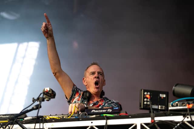 Fatboy Slim performs on the AO Live Stage on day seven of the 2020 Australian Open at Melbourne Park on January 26, 2020 in Melbourne, Australia.