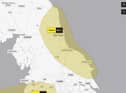 The area covered by the warning