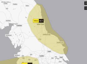 The area covered by the warning
