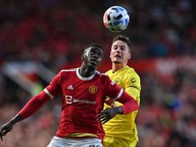 Axel Tuanzebe playing for Manchester United last month.