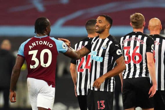 Michail Antonio and Callum Wilson (Photo by Catherine Ivill/Getty Images)