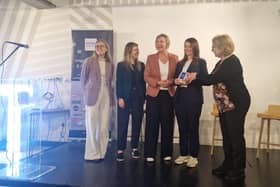 Liz St Louis and Nicol McConnell receiving the People's Choice Award at the Digital Leaders Impact Awards