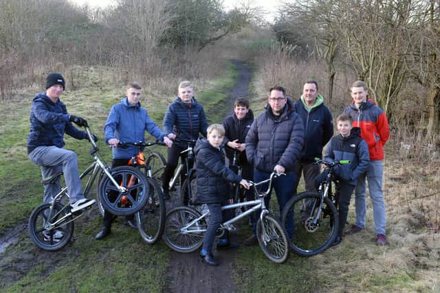 Gerard New and the Temple Raiders group with Josh Whiting who launched a petition for a new BMX pump track in South Tyneside.