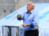 Newcastle United's English head coach Steve Bruce gestures from the sidelines during the English Premier League football match between Newcastle United and Aston Villa at St James' Park in Newcastle-upon-Tyne, north east England on June 24, 2020.