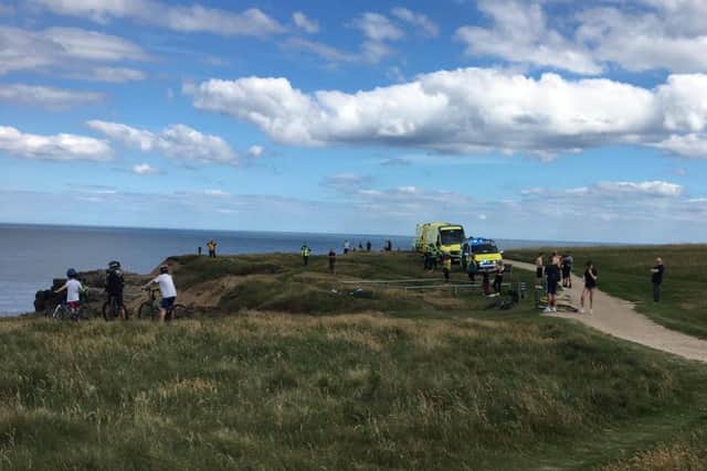 Emergency crews on the scene of the incident on The Leas in South Shields.
