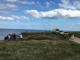 Emergency crews on the scene of the incident on The Leas in South Shields.