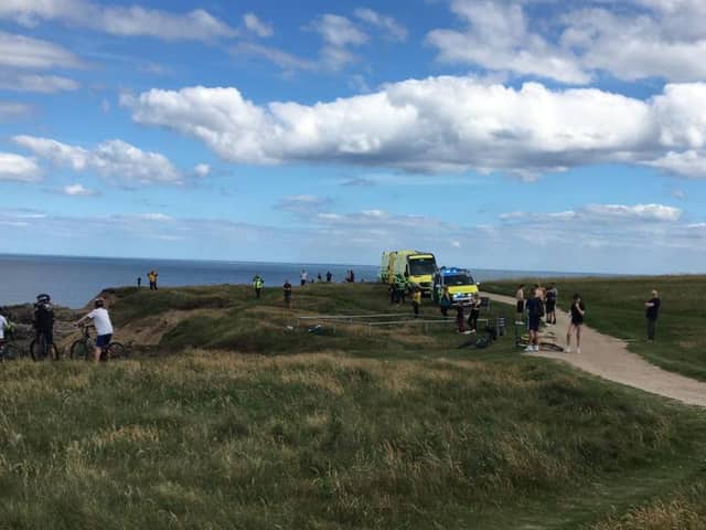 Emergency crews on the scene of the incident on The Leas in South Shields.
