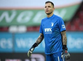Rafal Gikiewicz of FC Augsburg looks on during the Bundesliga match between FC Augsburg and 1. FC Union Berlin at WWK-Arena on January 23, 2021 in Augsburg, Germany. (Photo by Sebastian Widmann/Getty Images)