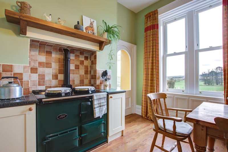 The kitchen/breakfast room provides an everyday living area complete with oil fired AGA, enjoying splendid views over the gardens.