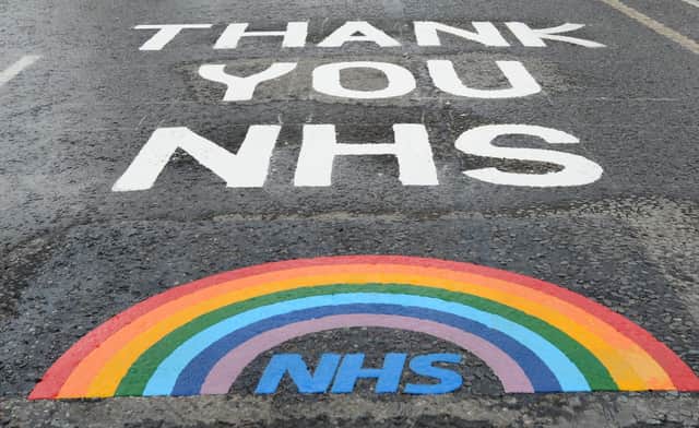 A rainbow tribute left to the NHS