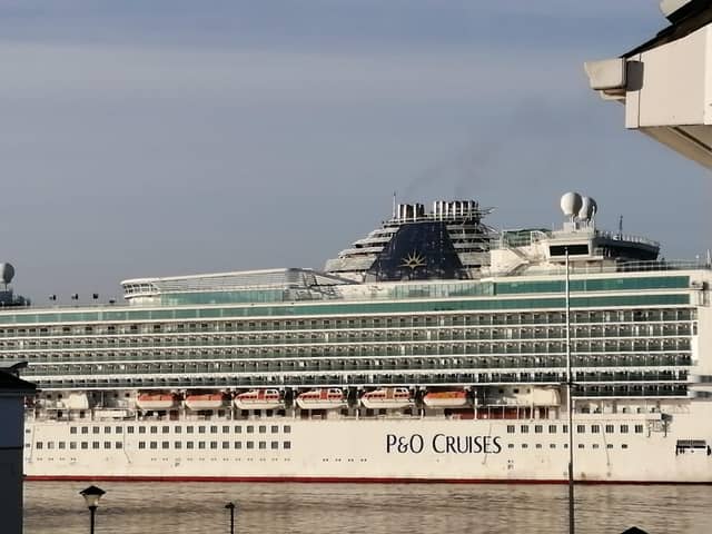Huge cruise ship Azura sailed into the River Tyne on Friday, January 15.