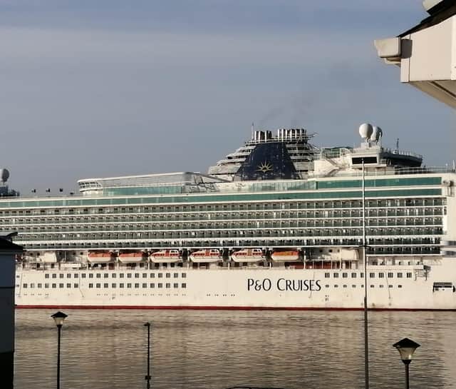 Huge cruise ship Azura sailed into the River Tyne on Friday, January 15.