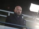 Football pundit and former England player Alan Shearer is seen during the English Premier League football match between Leeds United and Sheffield United at Elland Road.