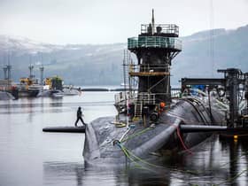 Vanguard-class submarine HMS Vigilant, one of the UK's four nuclear warhead-carrying submarines, at HM Naval Base Clyde. The issue of the UK's nuclear warheads stockpile has been back in the headlines during March 2021.