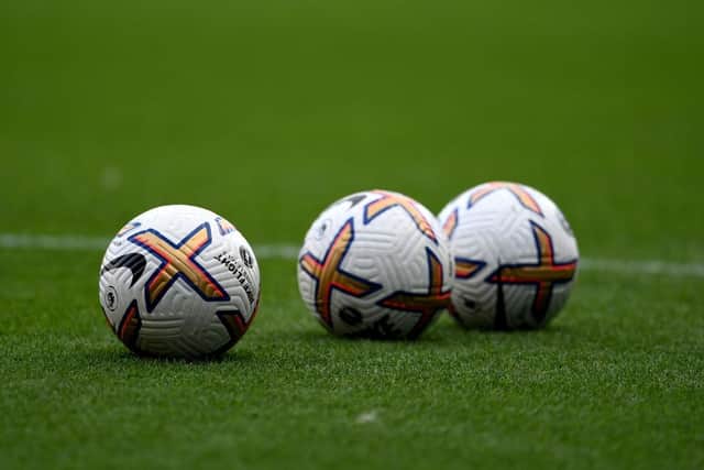 A selection of Nike Flight footballs are seen prior to the Premier League match between Crystal Palace and Arsenal FC at Selhurst Park on August 05, 2022 in London, England. (Photo by Mike Hewitt/Getty Images)