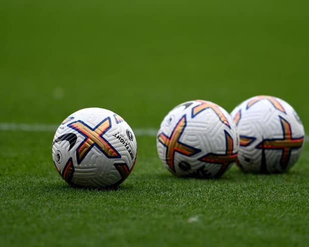 A selection of Nike Flight footballs are seen prior to the Premier League match between Crystal Palace and Arsenal FC at Selhurst Park on August 05, 2022 in London, England. (Photo by Mike Hewitt/Getty Images)