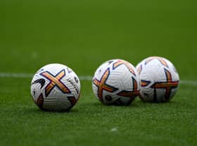 A selection of Nike Flight footballs are seen prior to the Premier League match between Crystal Palace and Arsenal FC at Selhurst Park on August 05, 2022 in London, England. (Photo by Mike Hewitt/Getty Images)