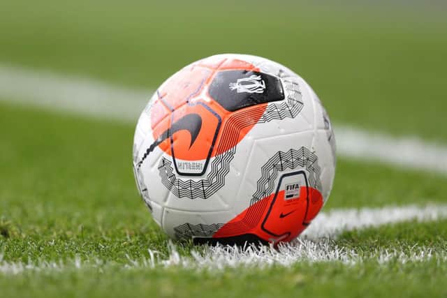 LONDON, ENGLAND - MARCH 07: General view of the match ball during the Premier League match between Arsenal FC and West Ham United at Emirates Stadium on March 07, 2020 in London, United Kingdom. (Photo by Alex Morton/Getty Images)