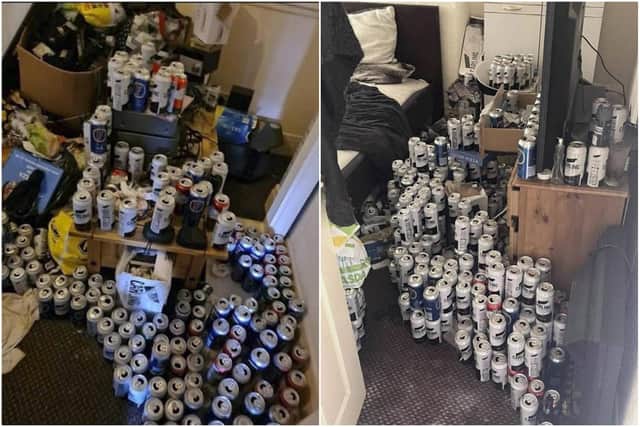 Every room in the house was filled with thousands of beer cans filled with urine.
