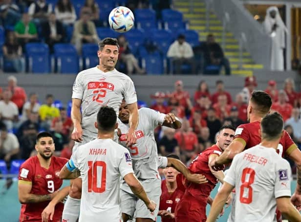 Newcastle United defender Fabian Schar helped Switzerland secure their passage to the Qatar World Cup Round of 16 following victory over Serbia (Photo by JAVIER SORIANO/AFP via Getty Images)