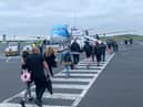 The first flight from Newcastle Airport to Portugal took off this morning.