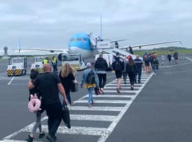 The first flight from Newcastle Airport to Portugal took off this morning.