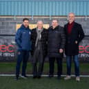 (From left to right) Former Sunderland striker and current South Shields manager Kevin Phillips, ex-Sunderland manager Peter Reid, John Cooke and South Shields chief executive Lee Picton.