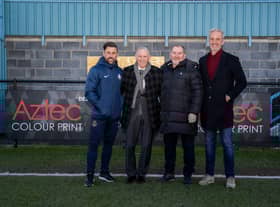(From left to right) Former Sunderland striker and current South Shields manager Kevin Phillips, ex-Sunderland manager Peter Reid, John Cooke and South Shields chief executive Lee Picton.