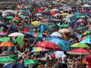 Crowds gather on the beach in Bournemouth as Thursday could be the UK's hottest day of the year with scorching temperatures forecast to rise even further. Picture: PA WIRE