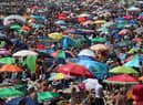 Crowds gather on the beach in Bournemouth as Thursday could be the UK's hottest day of the year with scorching temperatures forecast to rise even further. Picture: PA WIRE