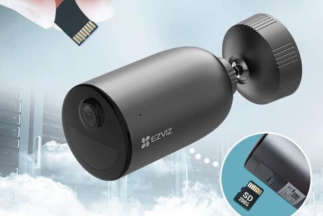 The camera can accept a micro sd card of up to 256gb