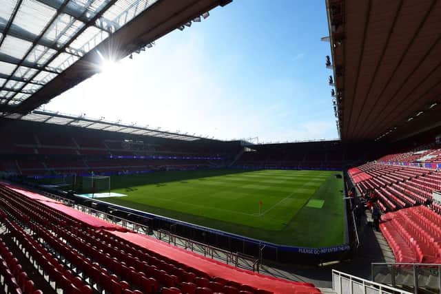 A general view inside the stadium prior to the international friendly match between England and Austria at Riverside Stadium on June 02, 2021 in Middlesbrough, England. (Photo by Peter Powell - Pool/Getty Images)