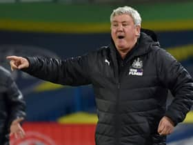 Newcastle United's English head coach Steve Bruce gestures on the touchline during the English Premier League football match between Leeds United and Newcastle United at Elland Road in Leeds, northern England on December 16, 2020.
