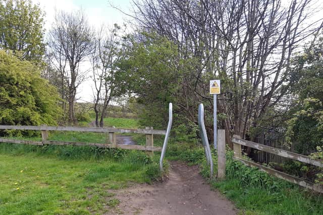 The public foot path near Fellside that runs through South Shields Golf Club.