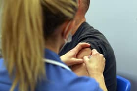 A coronavirus vaccination underway